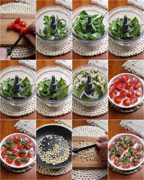 préparation des tomates cerises marinées