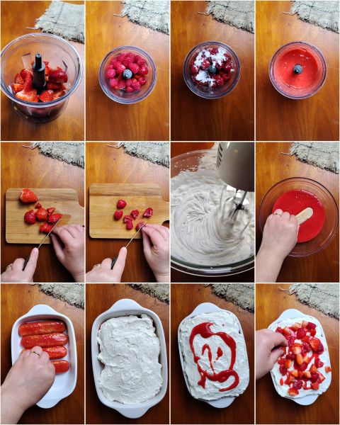 préparation du tiramisu aux fruits des bois sans œufs