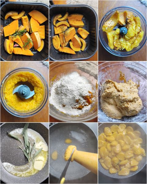 préparation des gnocchis de potiron sans pommes de terre