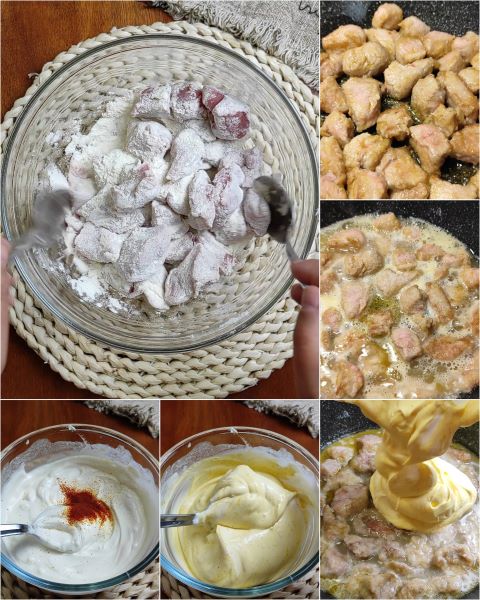 préparation des boulettes de veau crémeuses