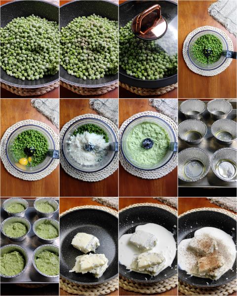 préparation des flans de petits pois