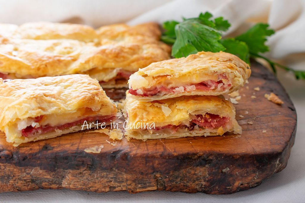 Quiche feuilletée speck et provola