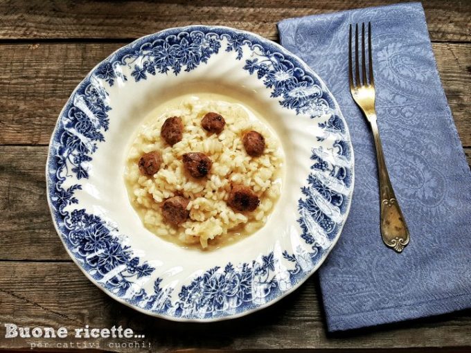 risotto saucisse et taleggio