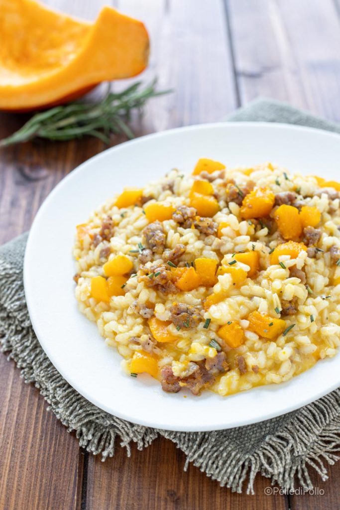 risotto saucisse et courge