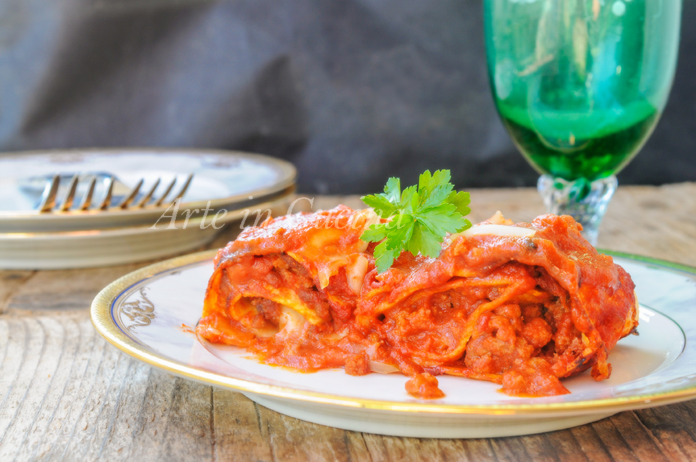 Roulades de lasagne avec viande hachée et jambon vickyart art en cuisine