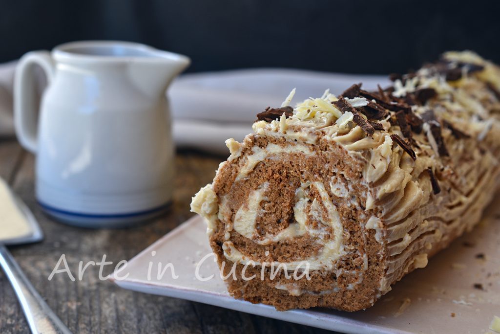 Roulé au café et chocolat dessert crémeux