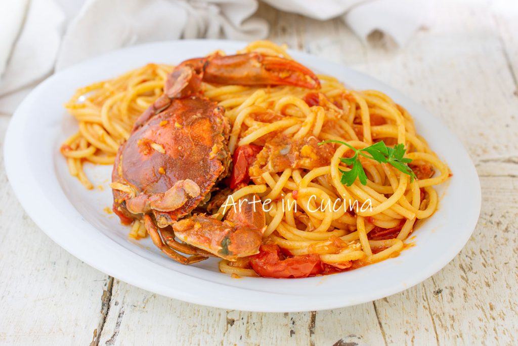 Spaghetti au crabe bleu