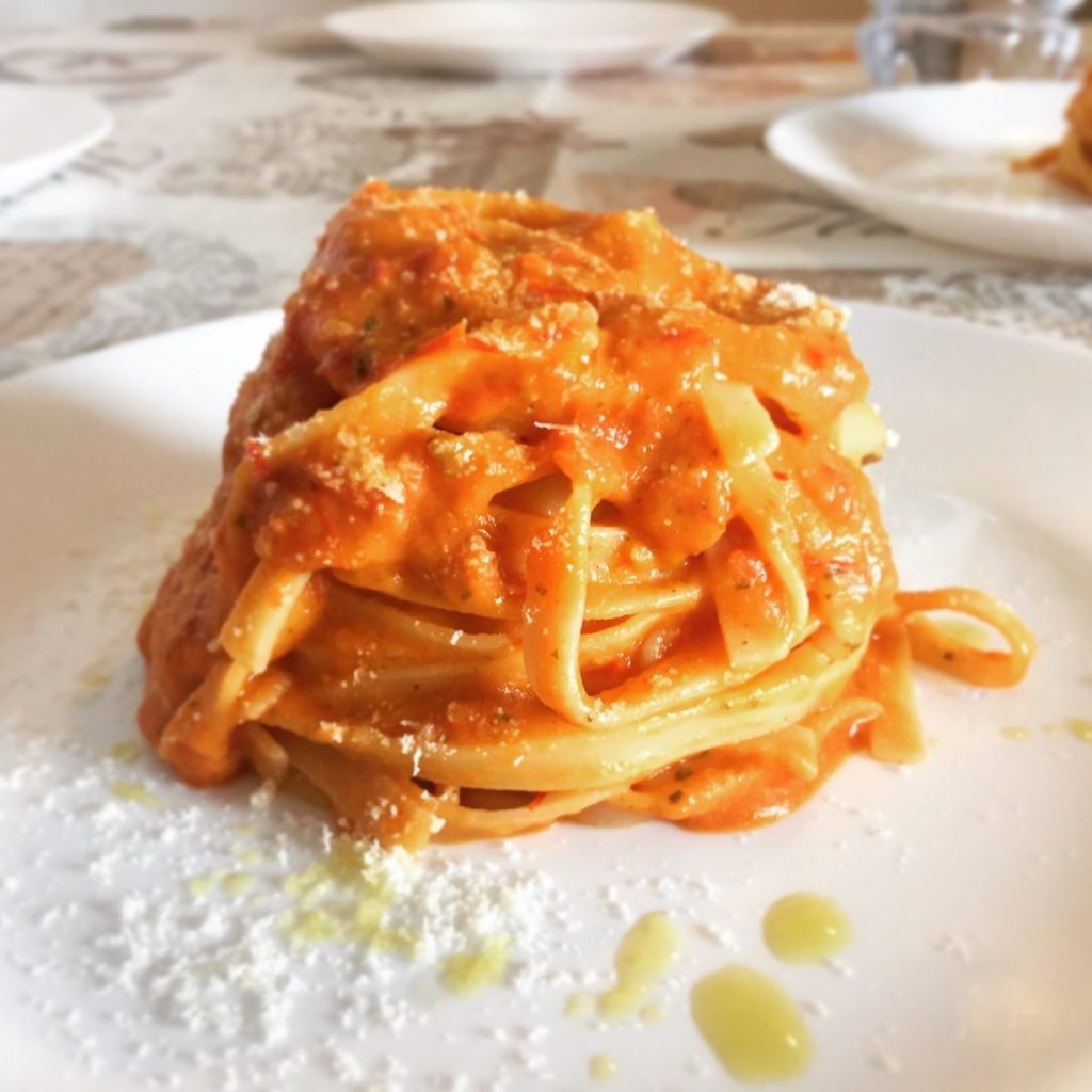 tagliatelles crémeuses aux aubergines