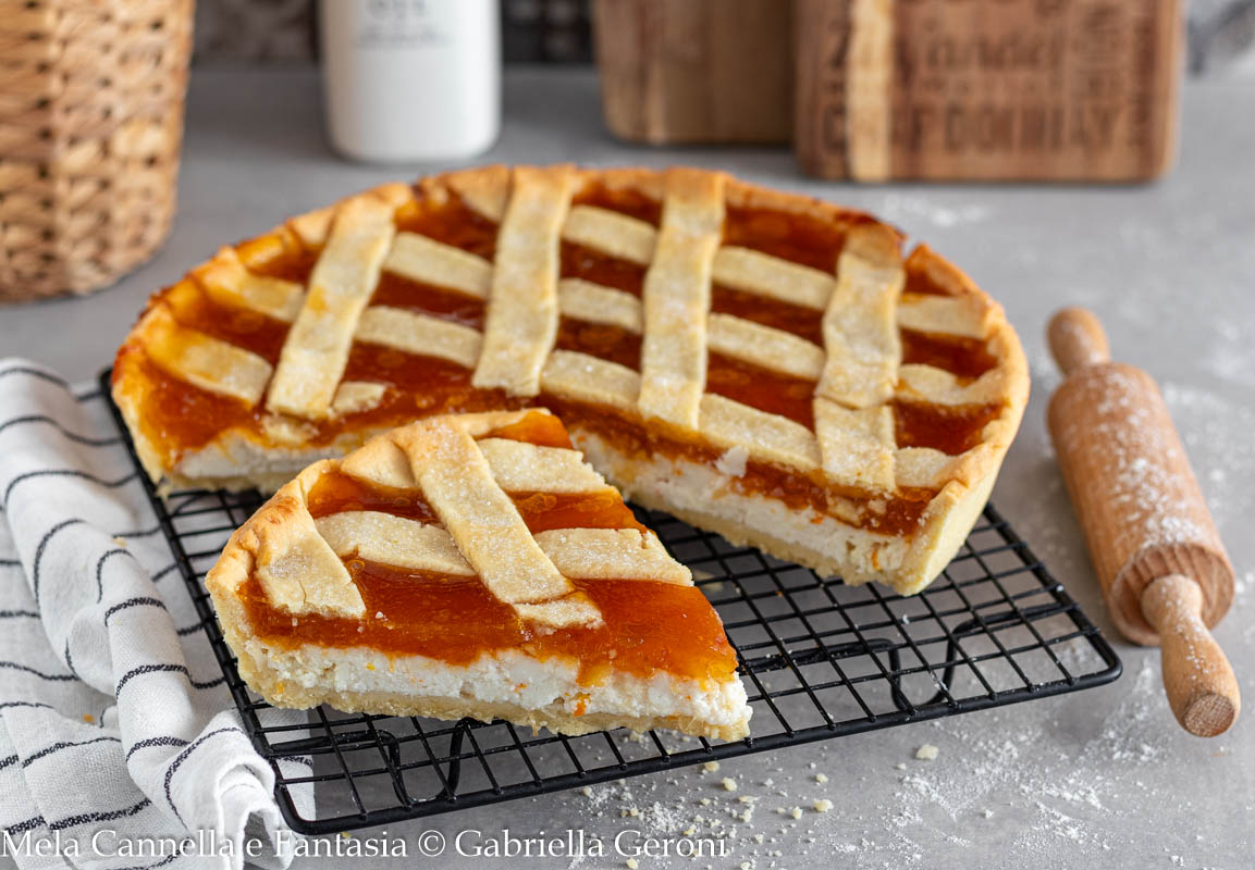 Tarte à double couche avec ricotta et confiture