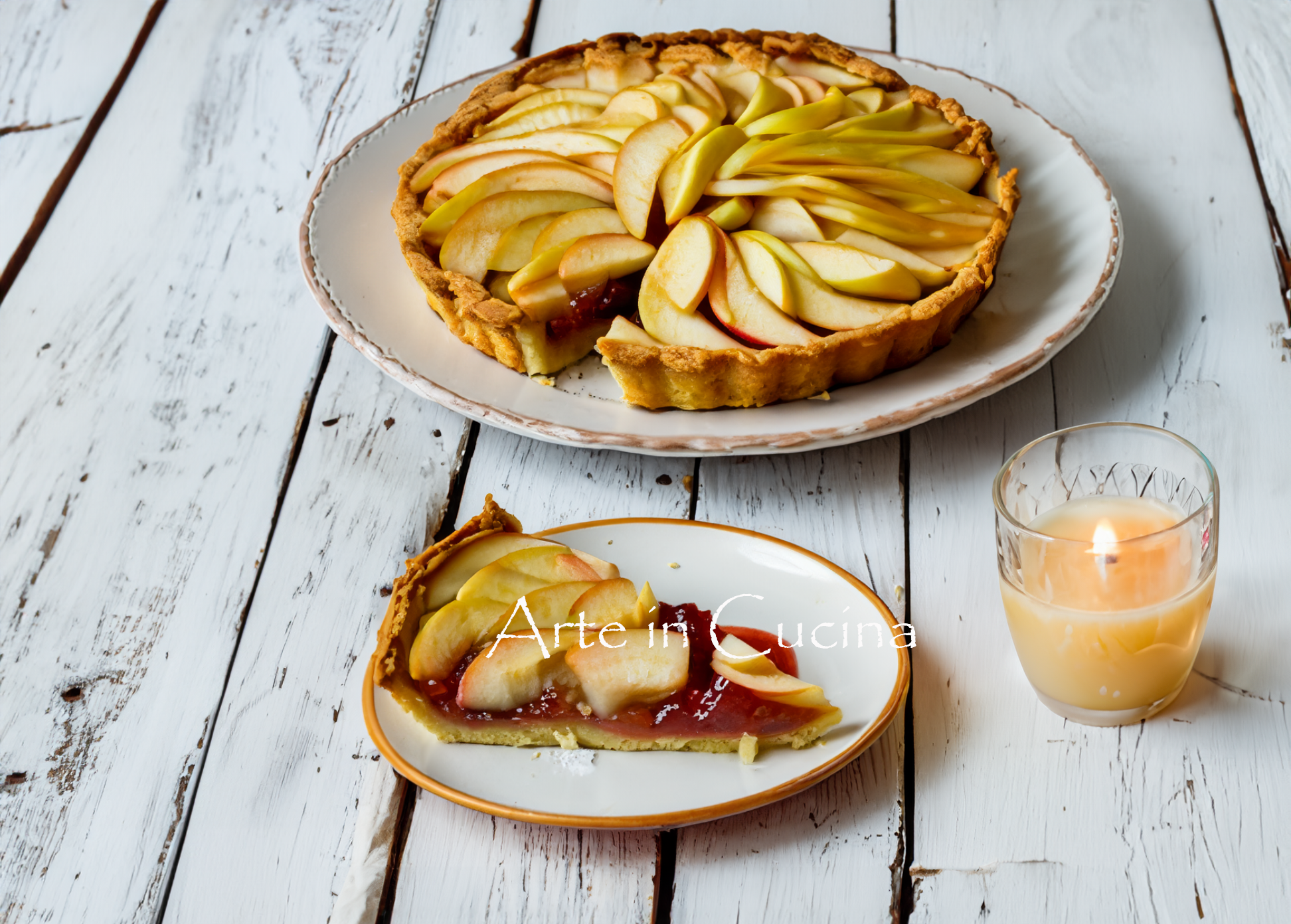 Tarte légère aux pommes et à la confiture