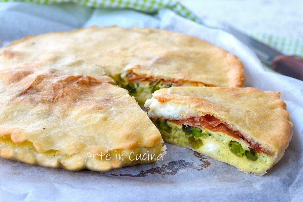 Tarte salée pois ricotta et speck