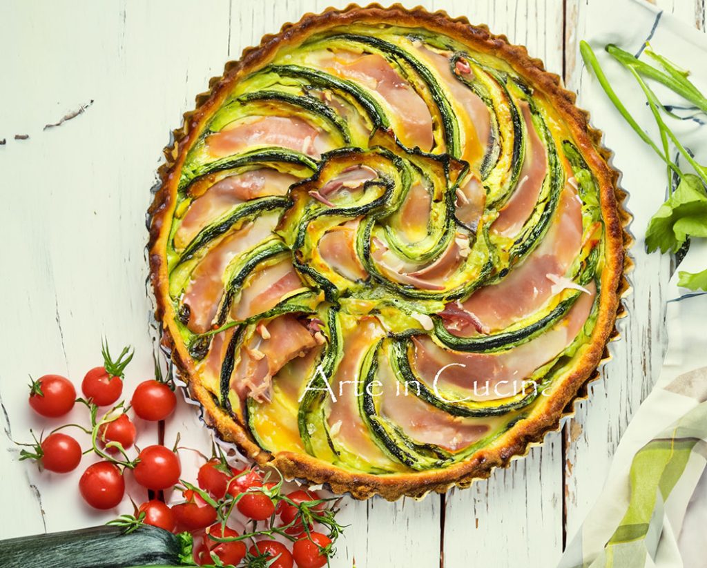 Tarte speck et courgettes