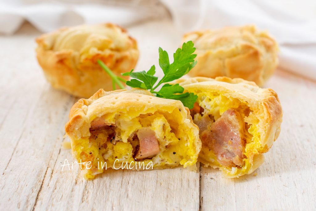 Tartelettes de brisée pancetta et provola apéritif