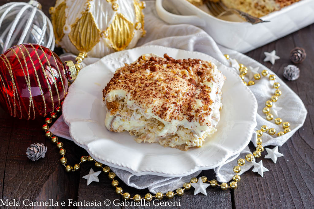 Tiramisù avec pandoro et noisettes recette facile et rapide