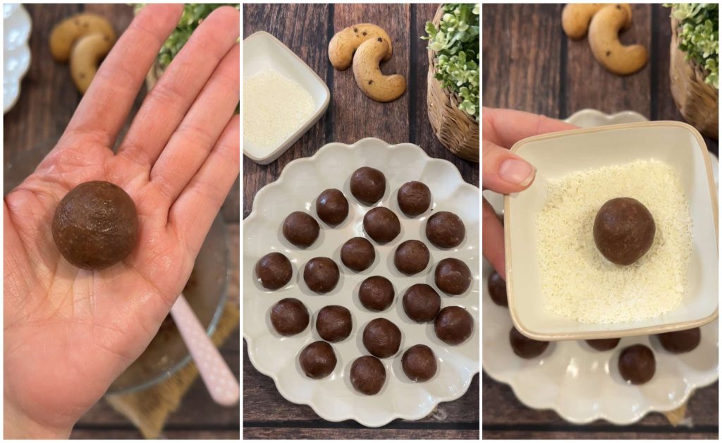 truffes au coco et chocolat