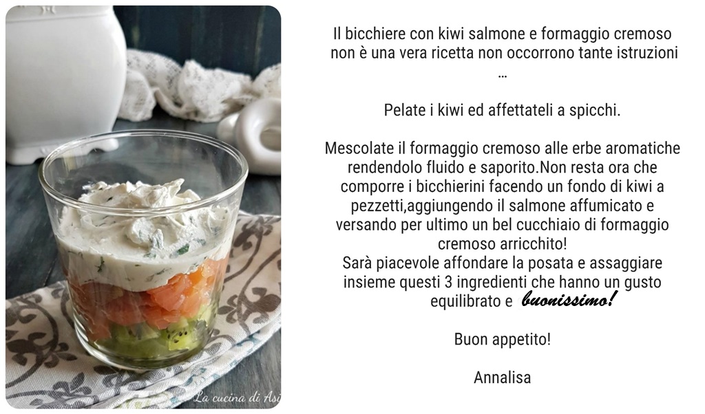 VERRE avec kiwi saumon et fromage crémeux