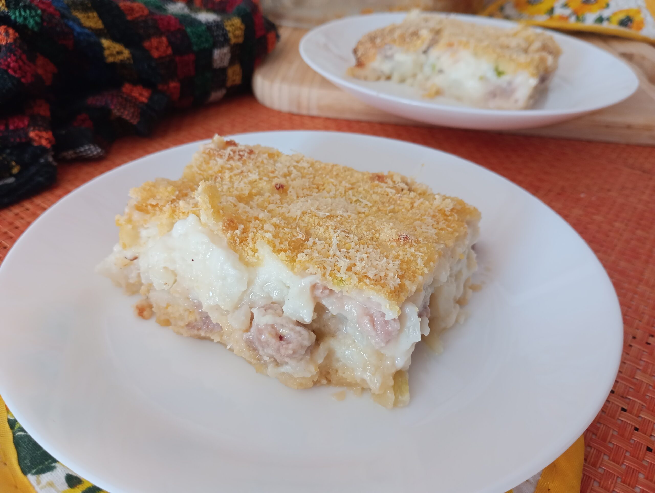 Chou-fleur et Saucisse crémeux au four