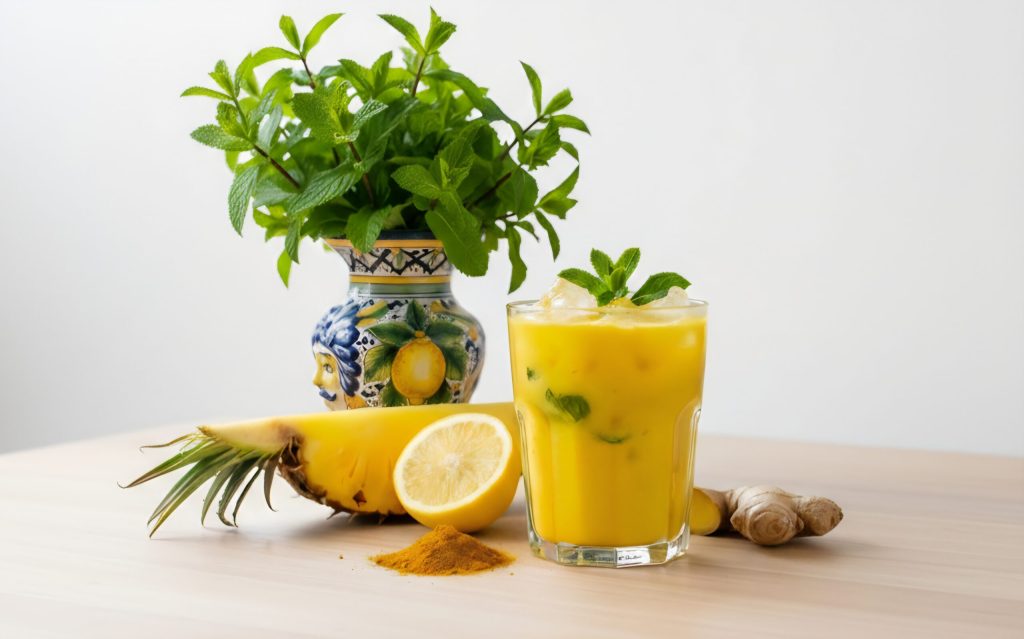 Le Smoothie drainant avec tige d'ananas