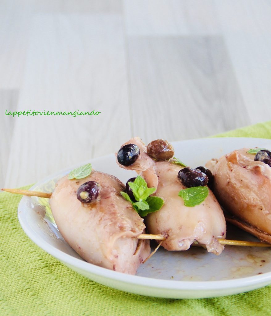 calamars farcis aux câpres et olives