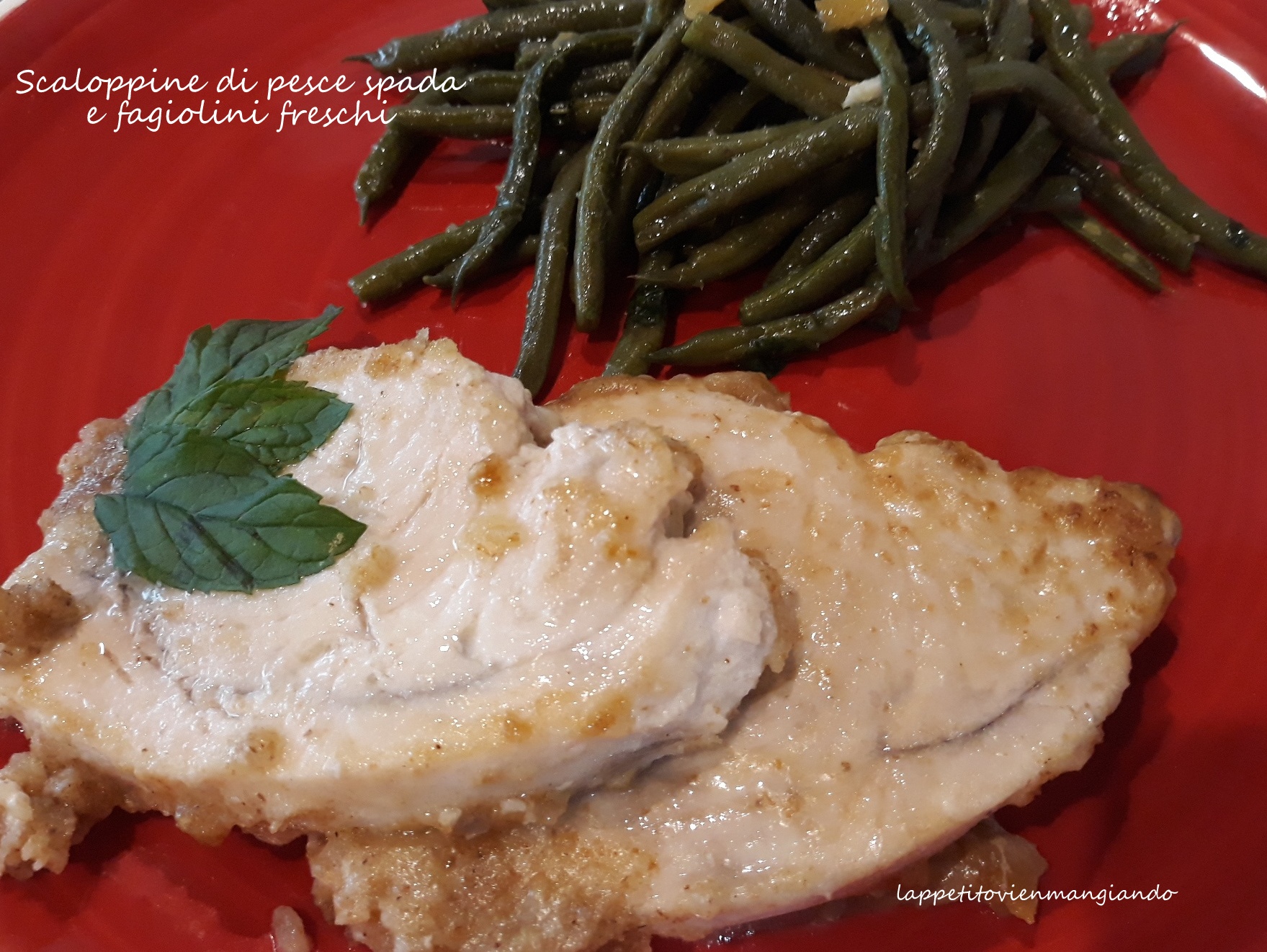 Escalopes d&rsquo;espadon et haricots verts frais