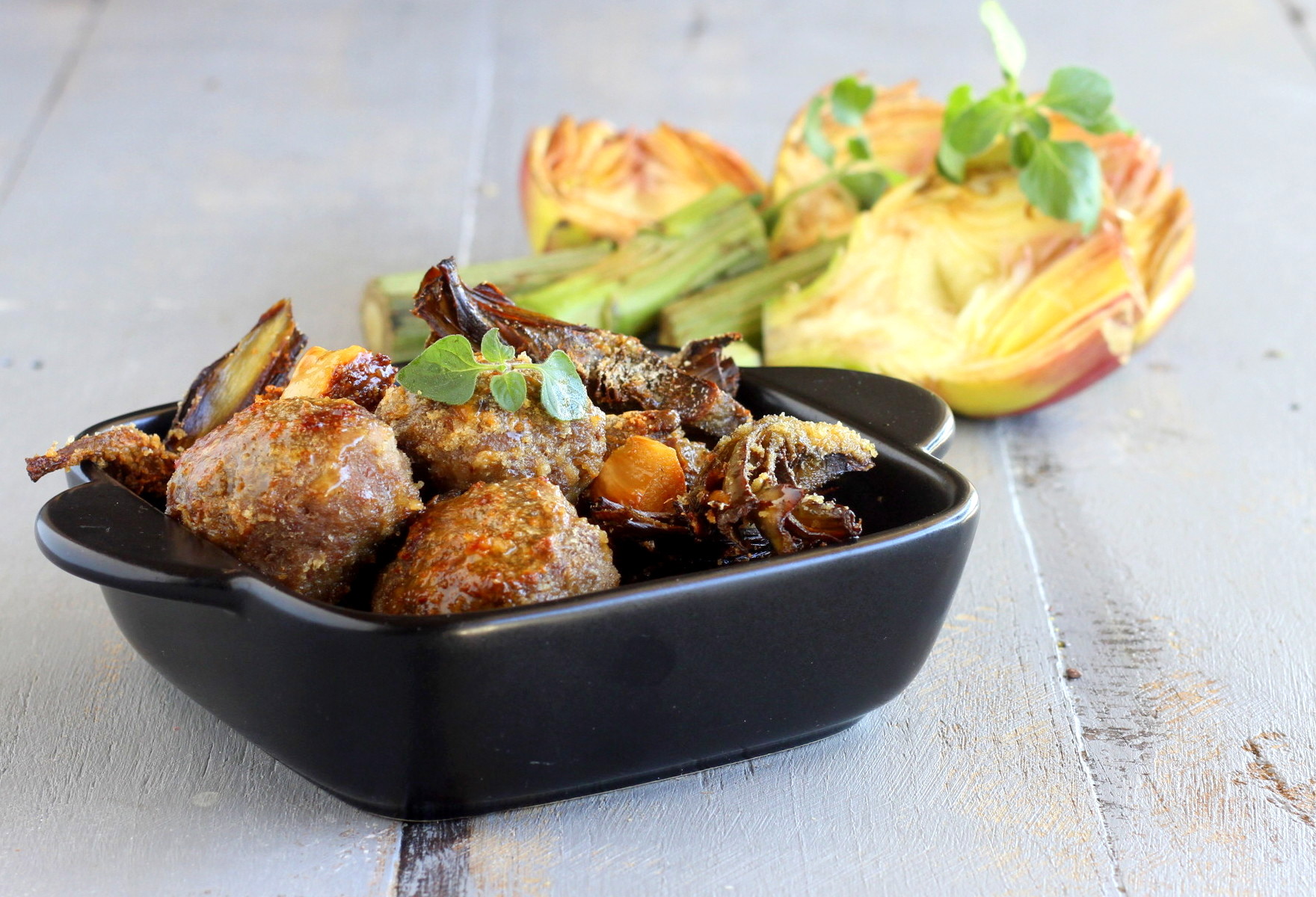 Boulettes panées cuites au four