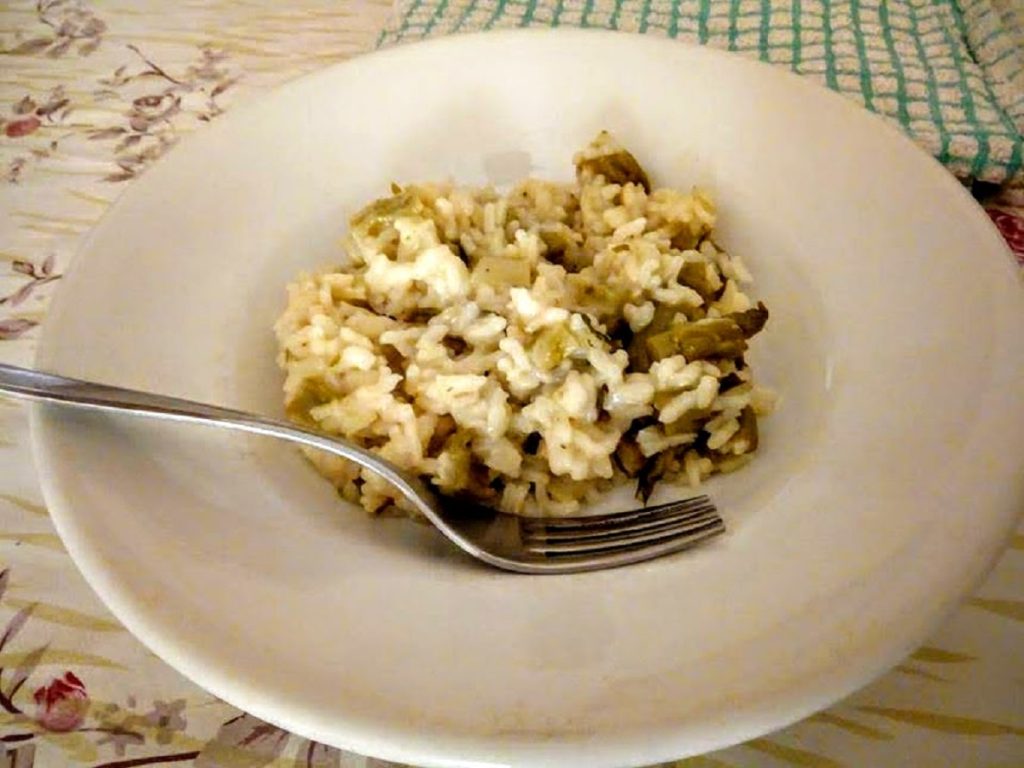 Risotto blanc avec chicorée