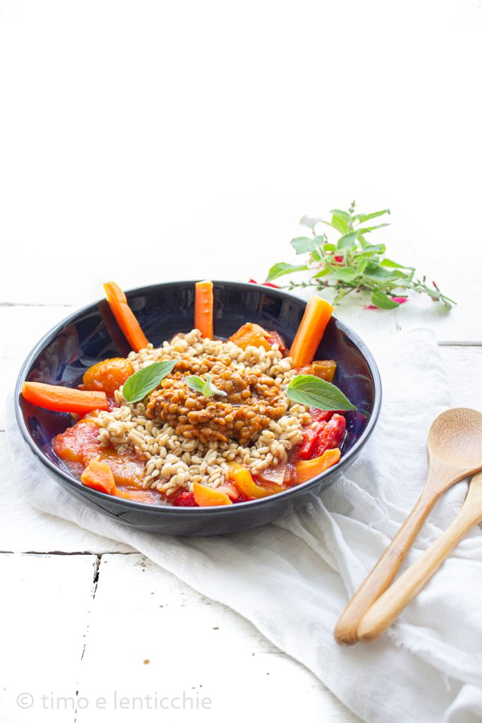 Avoine en grains et lentilles plat unique