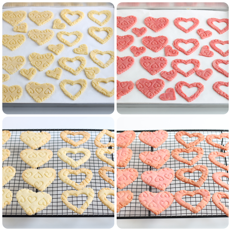 biscuits de pâte sablée en forme de cœur