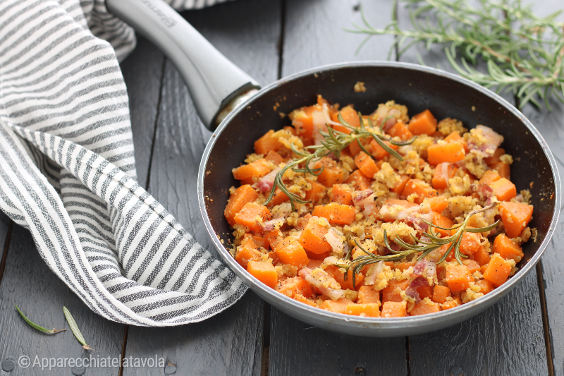 courge à la poêle avec chapelure