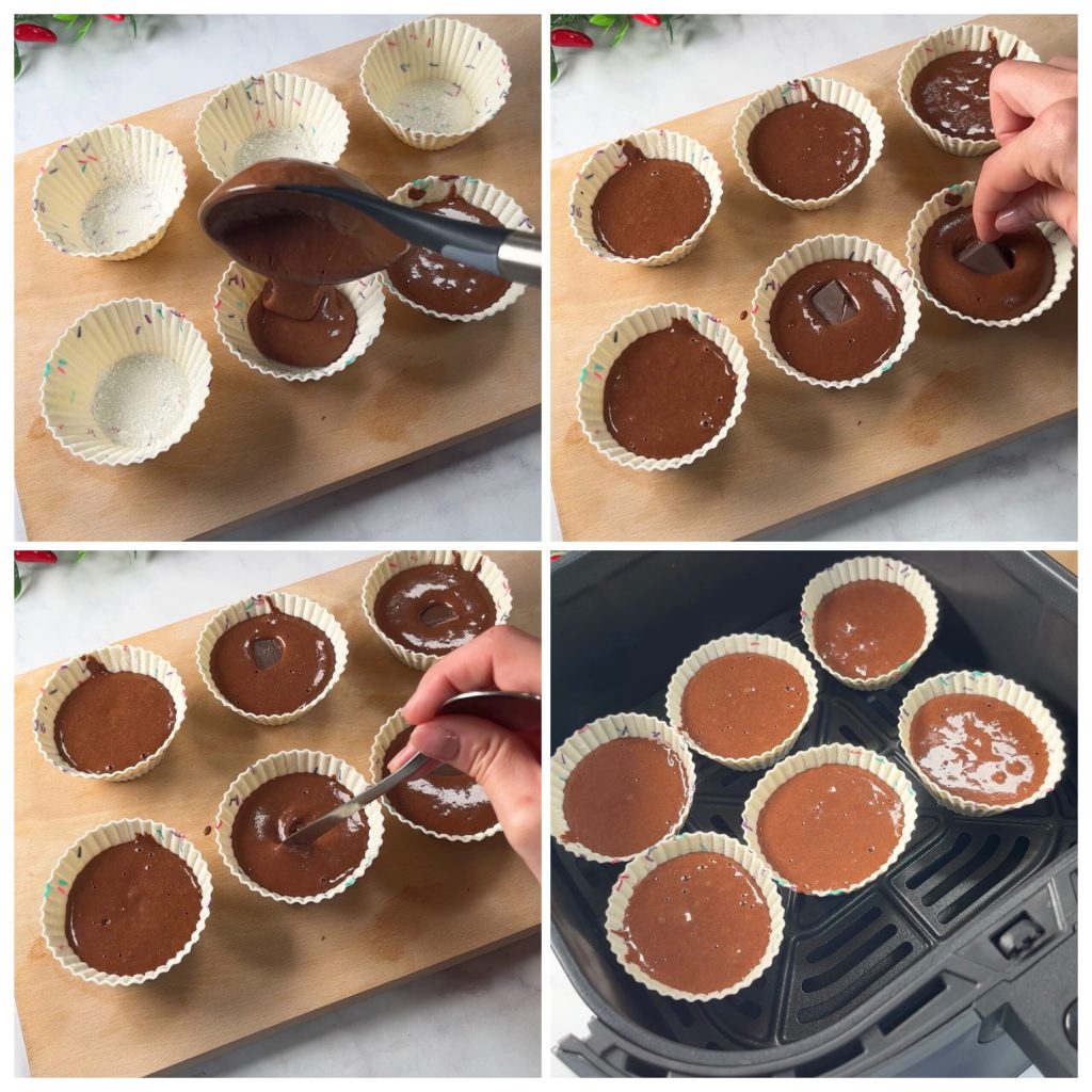 Muffins à l'eau et cacao sans œufs friteuse à air