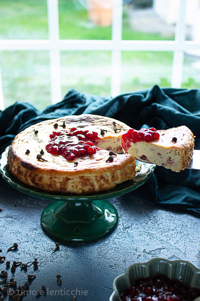 Gâteau à la ricotta, aux myrtilles et à la cannelle