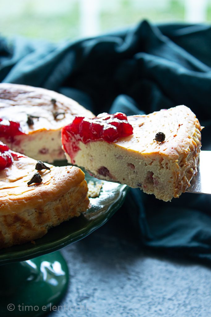 Gâteau à la ricotta, aux myrtilles et à la cannelle