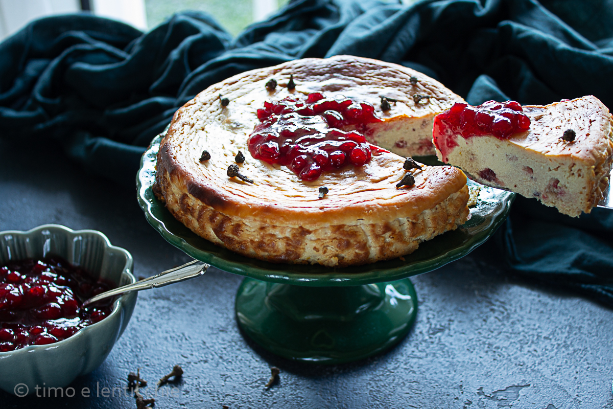 Gâteau à la ricotta, aux myrtilles et à la cannelle