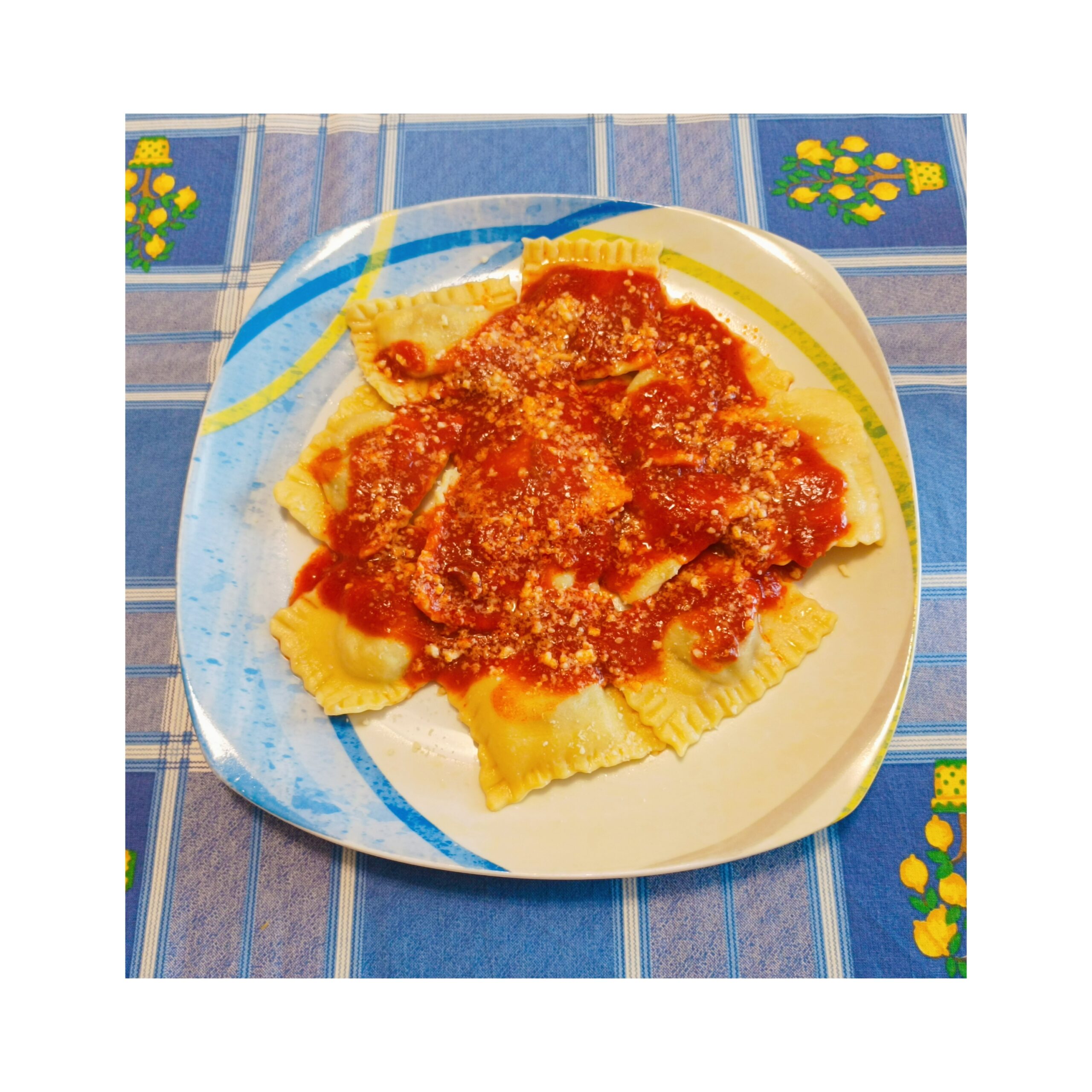 Raviolis à la viande, cèpes et stracchino