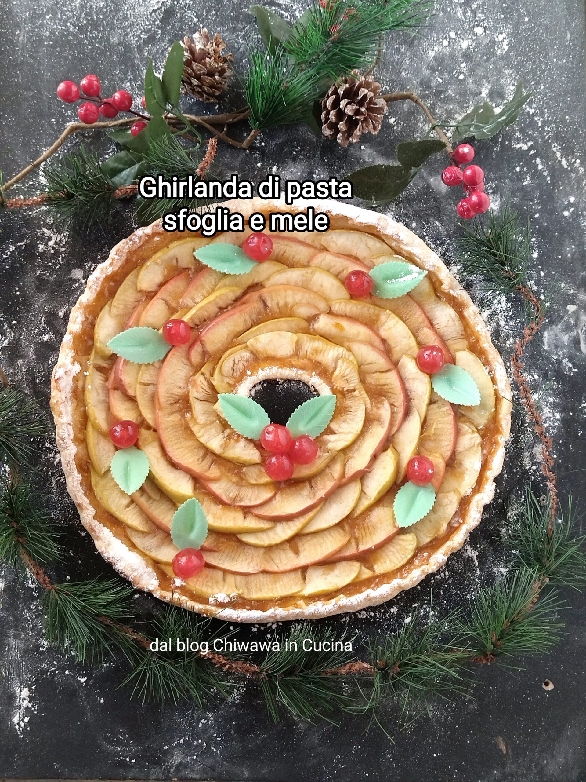 Couronne de pâte feuilletée et pommes