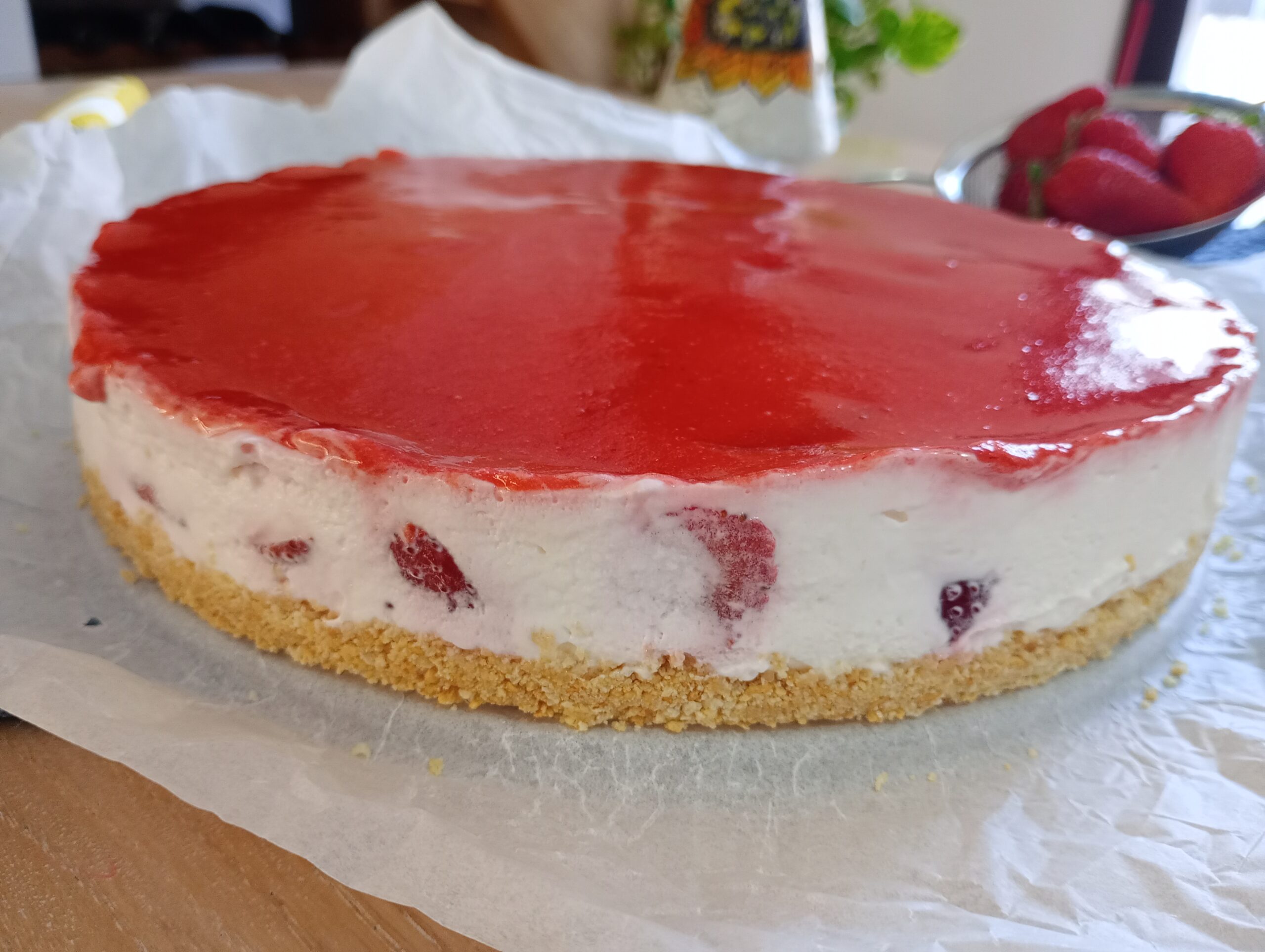 Gâteau froid aux fraises