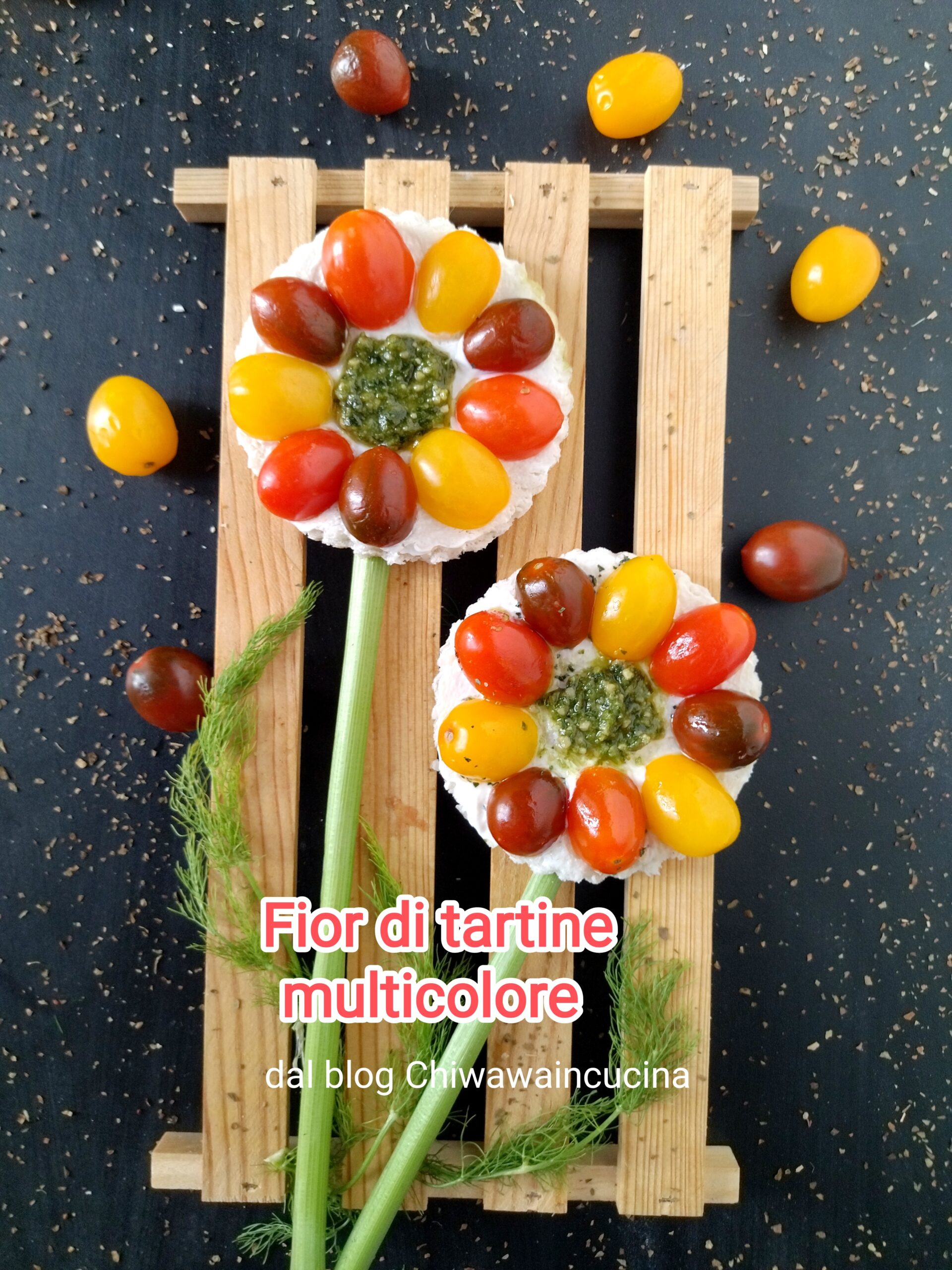 Fleurs de tartines multicolores