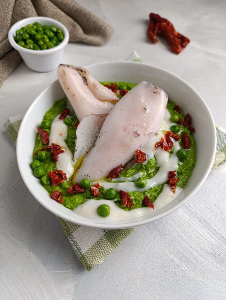 Calamars et petits pois