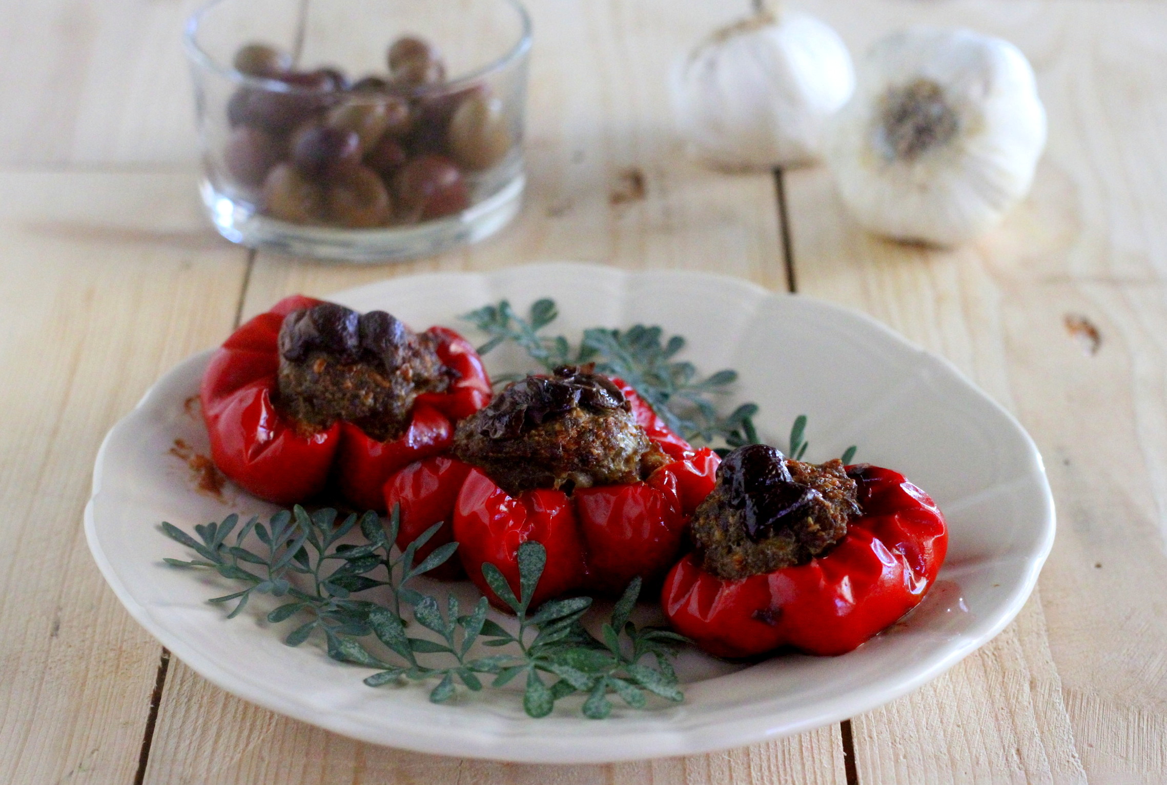 Poivrons farcis à la viande au four