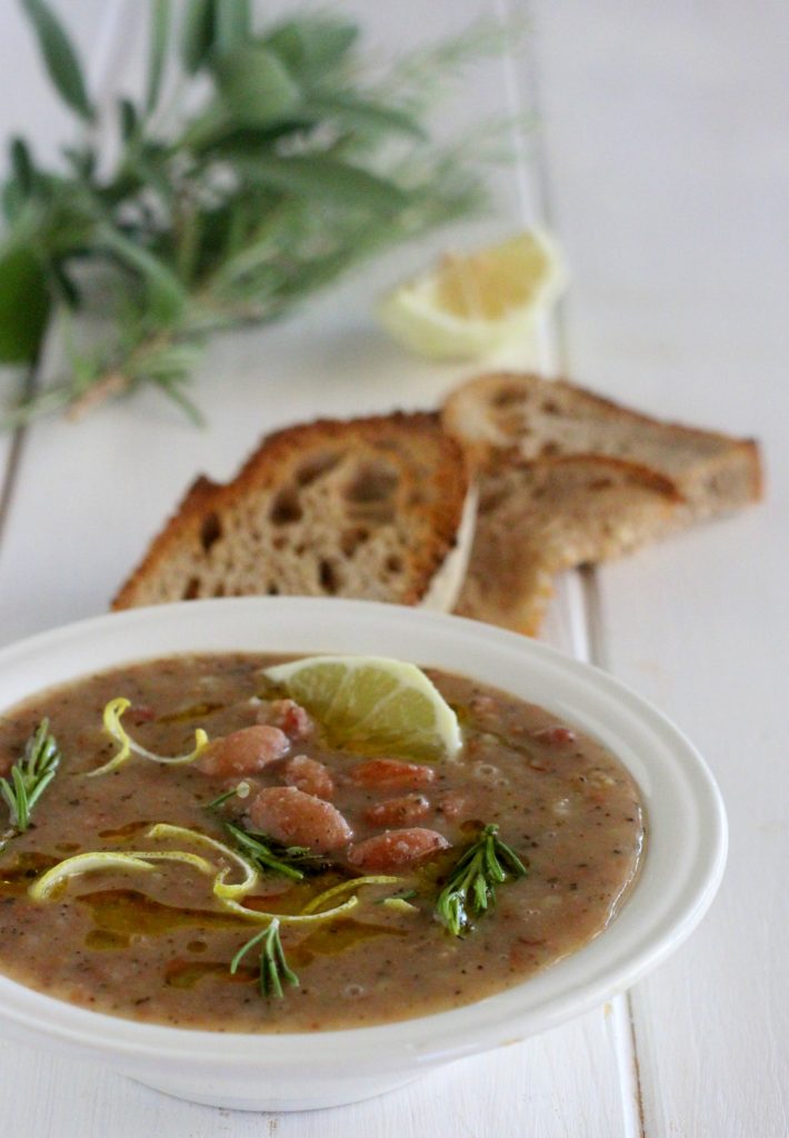 Soupe de haricots pommes de terre et citron