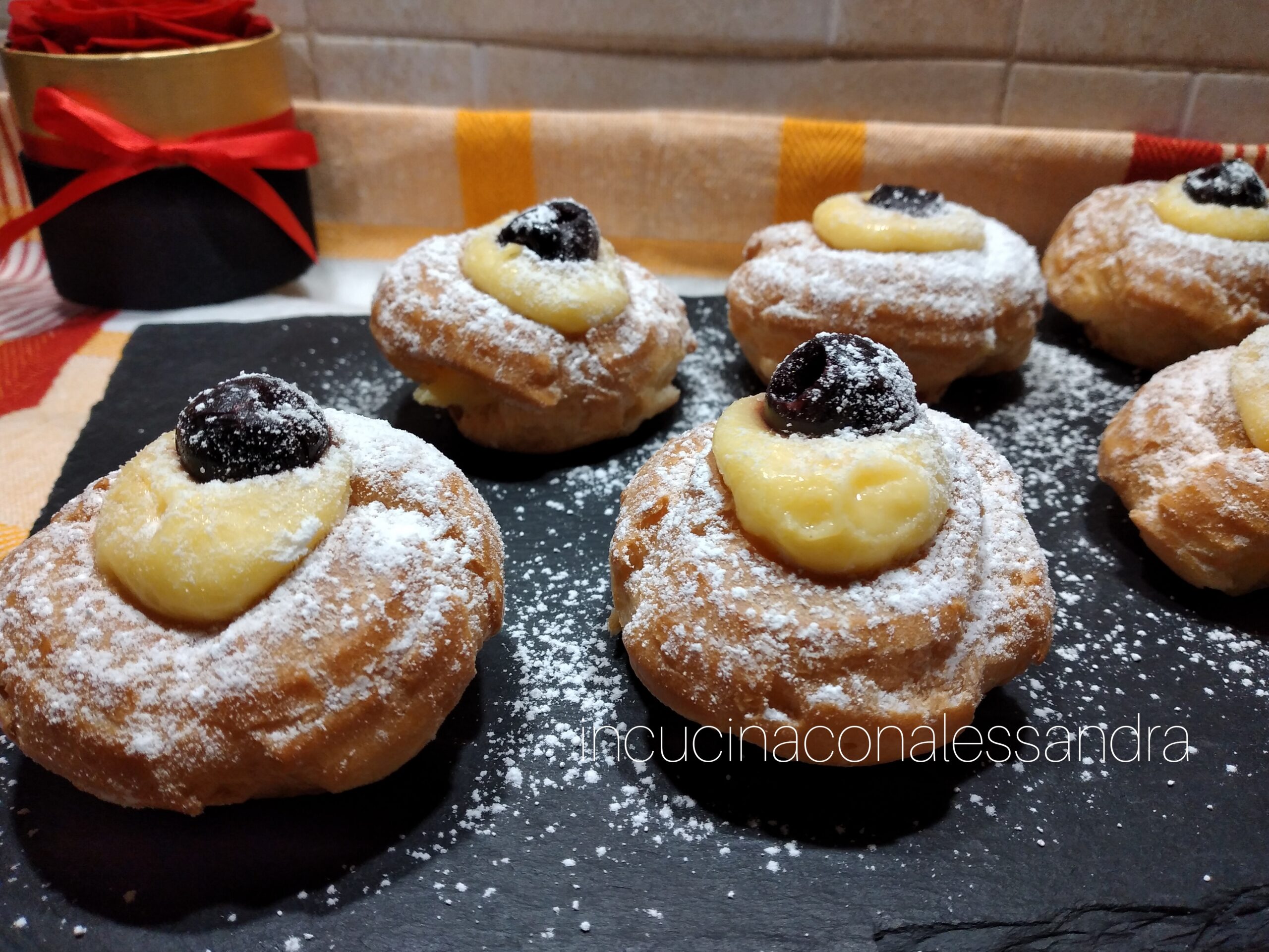Zeppole au four avec crème