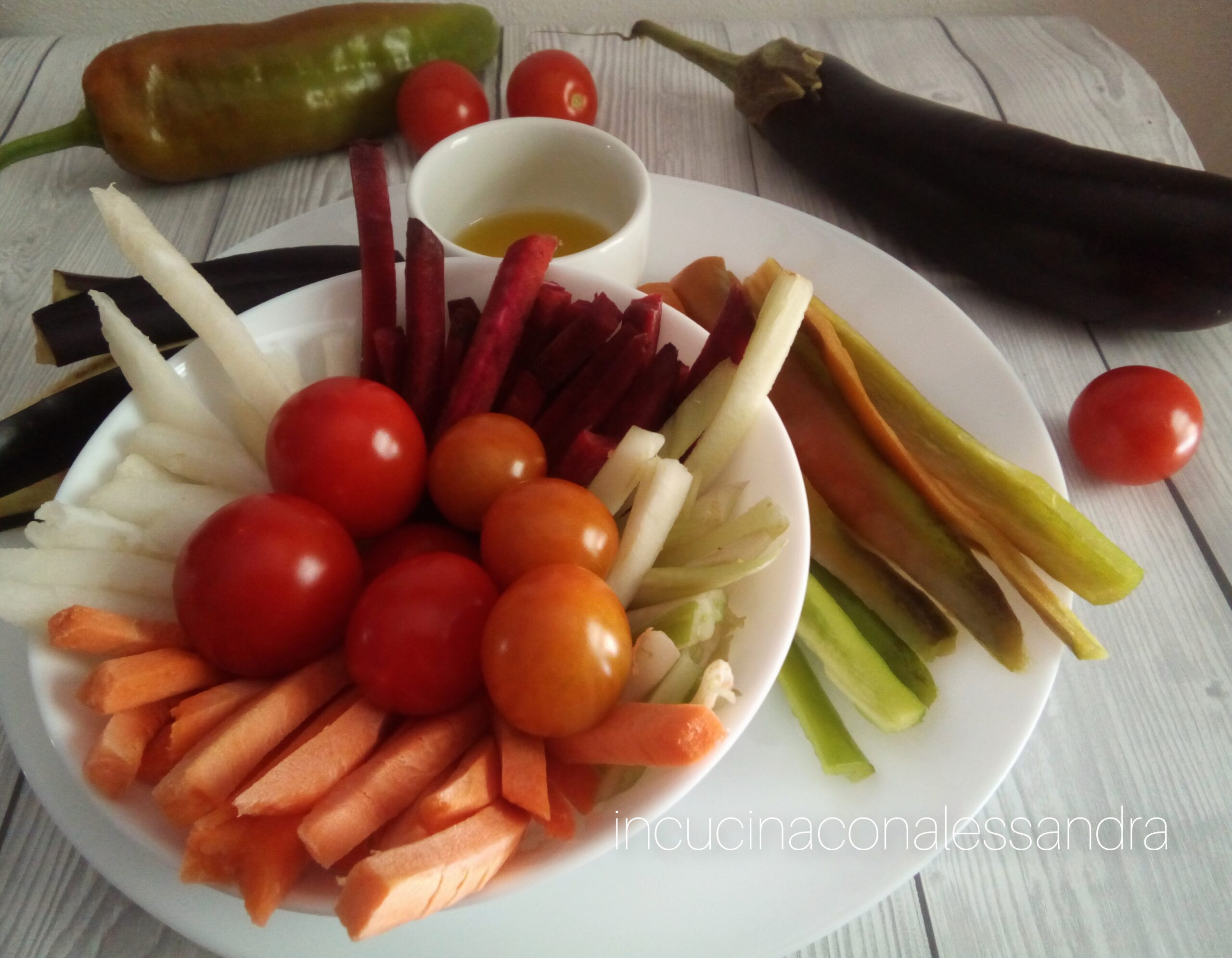 Légumes mélangés en pinzimonio