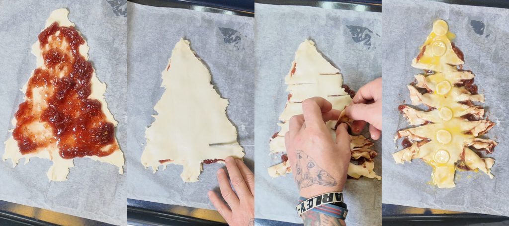 Sapin de Noël avec Pâte Feuilletée Rectangulaire et Confiture : Recette Rapide et Dessert Parfait