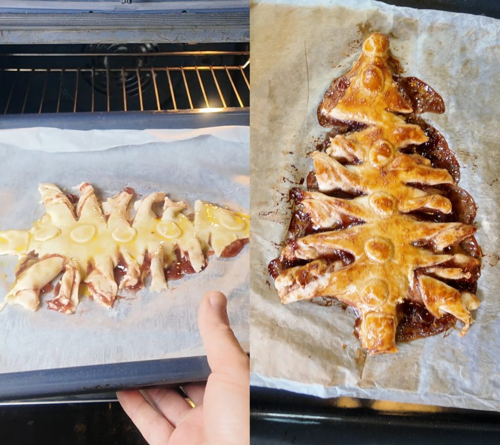 Sapin de Noël avec Pâte Feuilletée Rectangulaire et Confiture : Recette Rapide et Dessert Parfait
