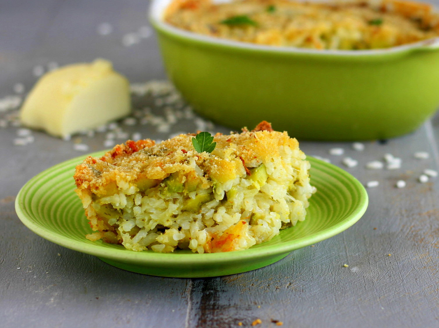 Timbale de riz et courgettes