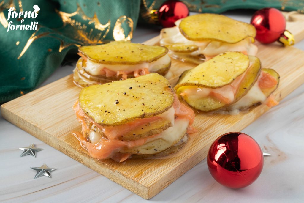 Mille-feuille de pommes de terre et saumon