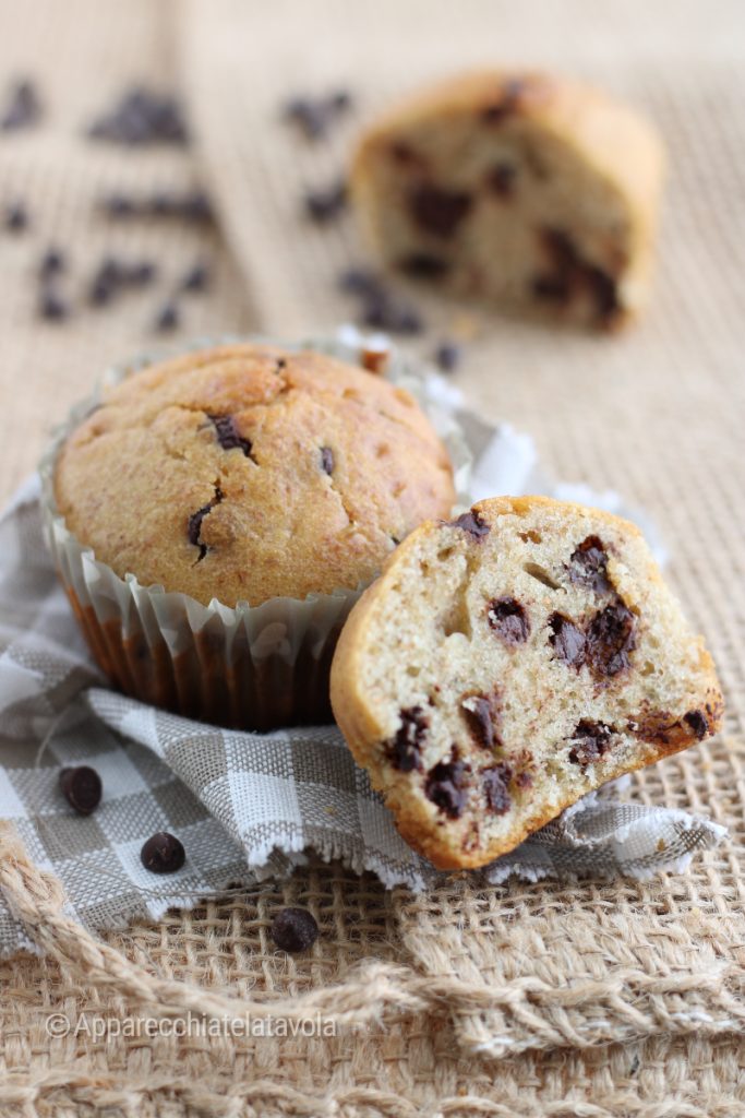 muffin avec farine complète avec pépites de chocolat