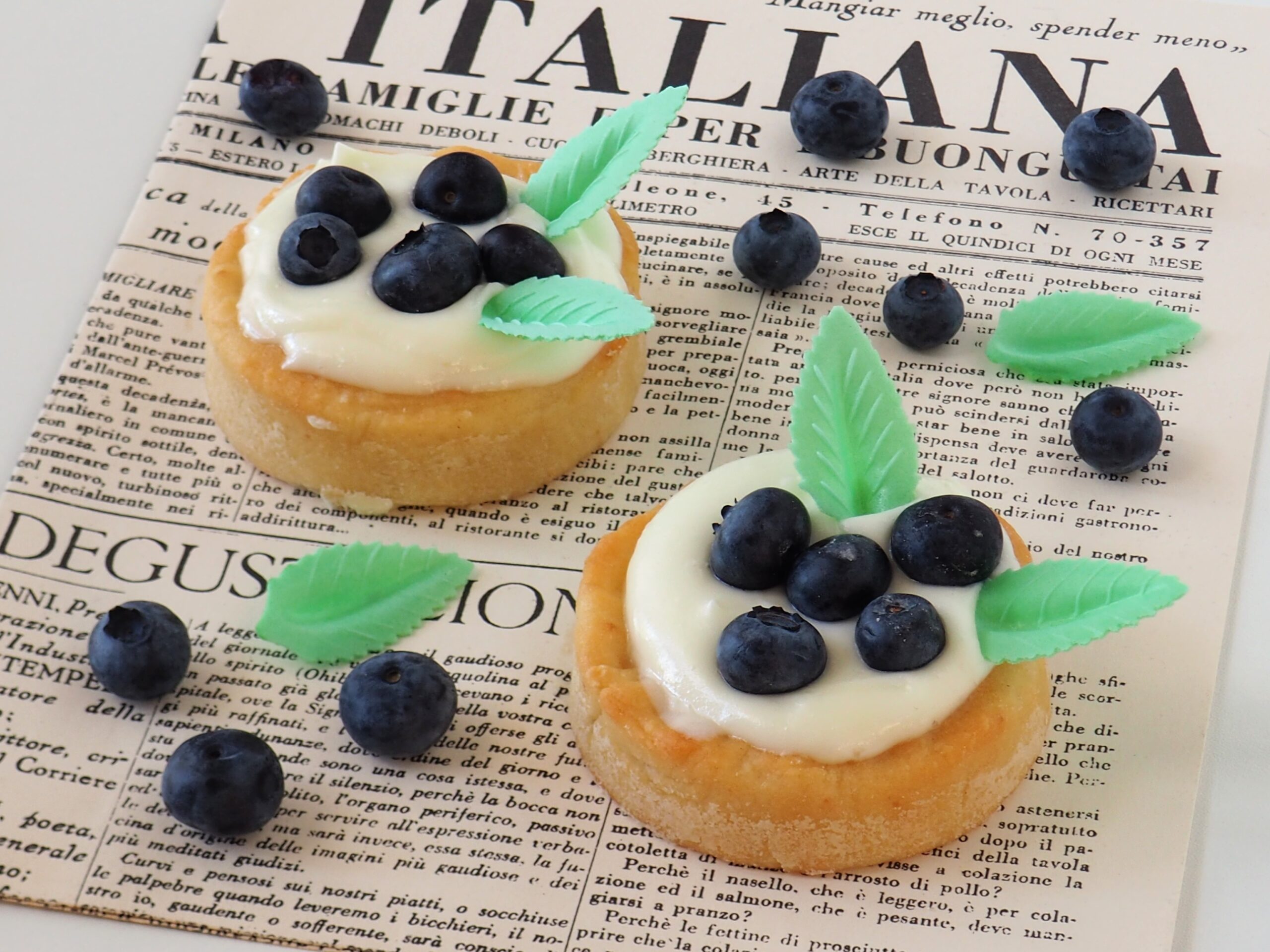 Tartelettes avec mascarpone et myrtilles
