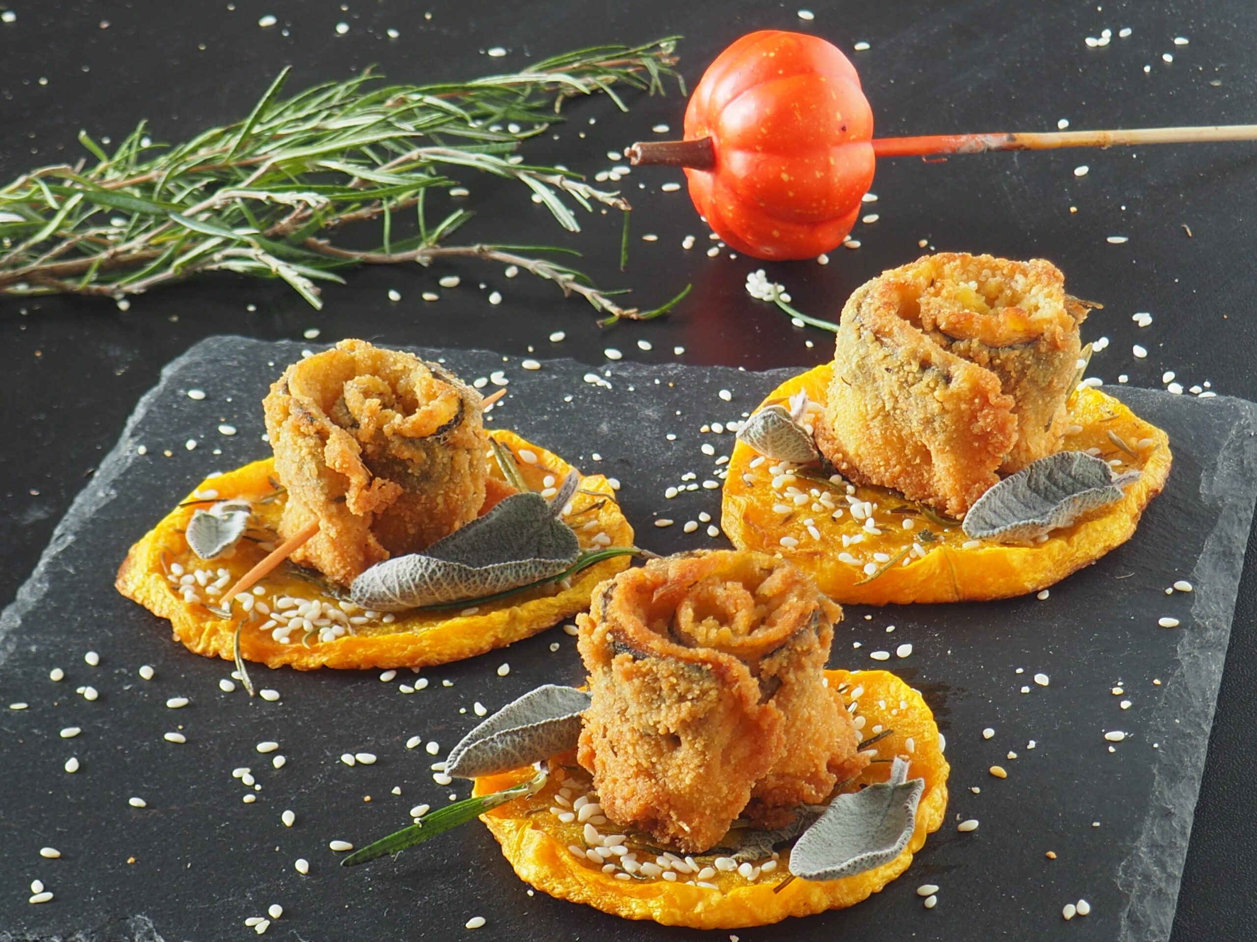 Filets de hareng sur lit de potiron