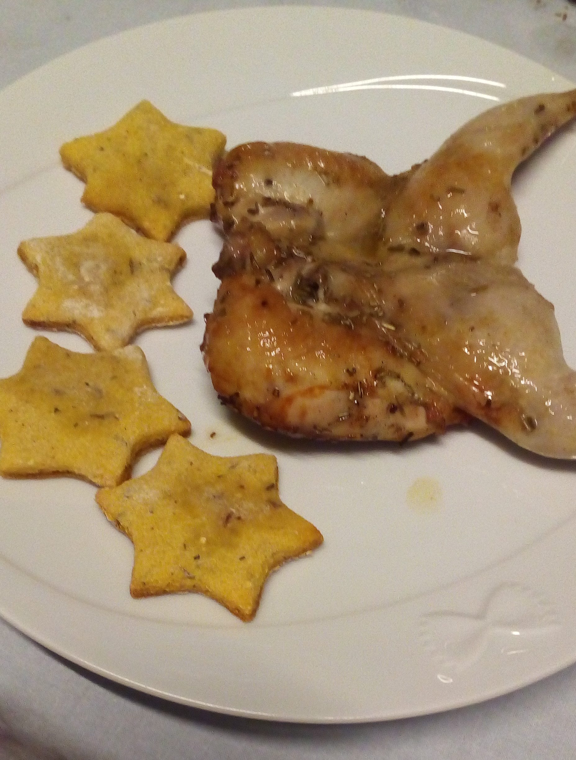 Cailles au four avec galettes de maïs